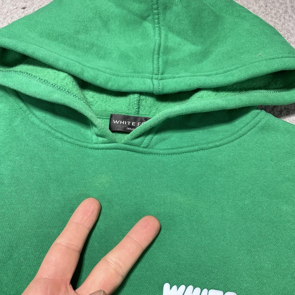 White Fox Hoodie Womens XS/S Green Vol 3 Graphic Pullover Fleece Sweatshirt - Picture 4 of 12